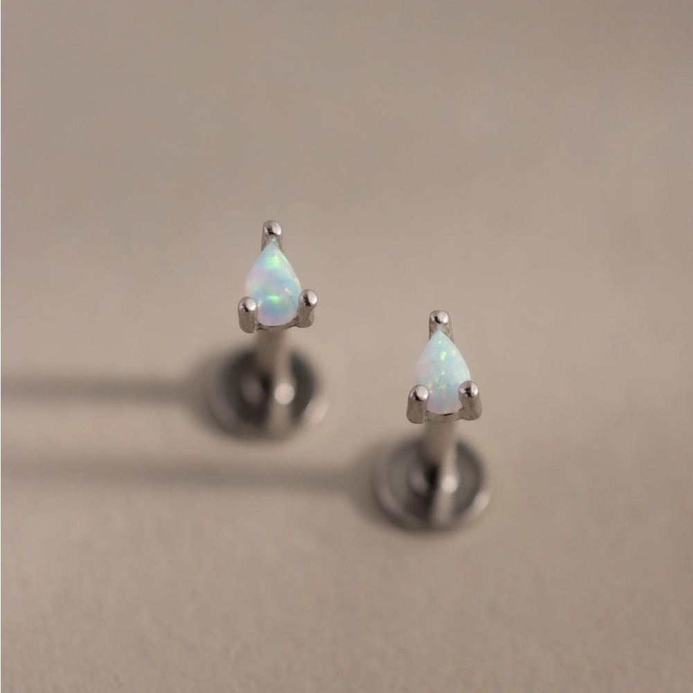 3 Pairs Silver Stud Flat Back Earrings by Caitlyn Minimalist - Picture 8 of 11